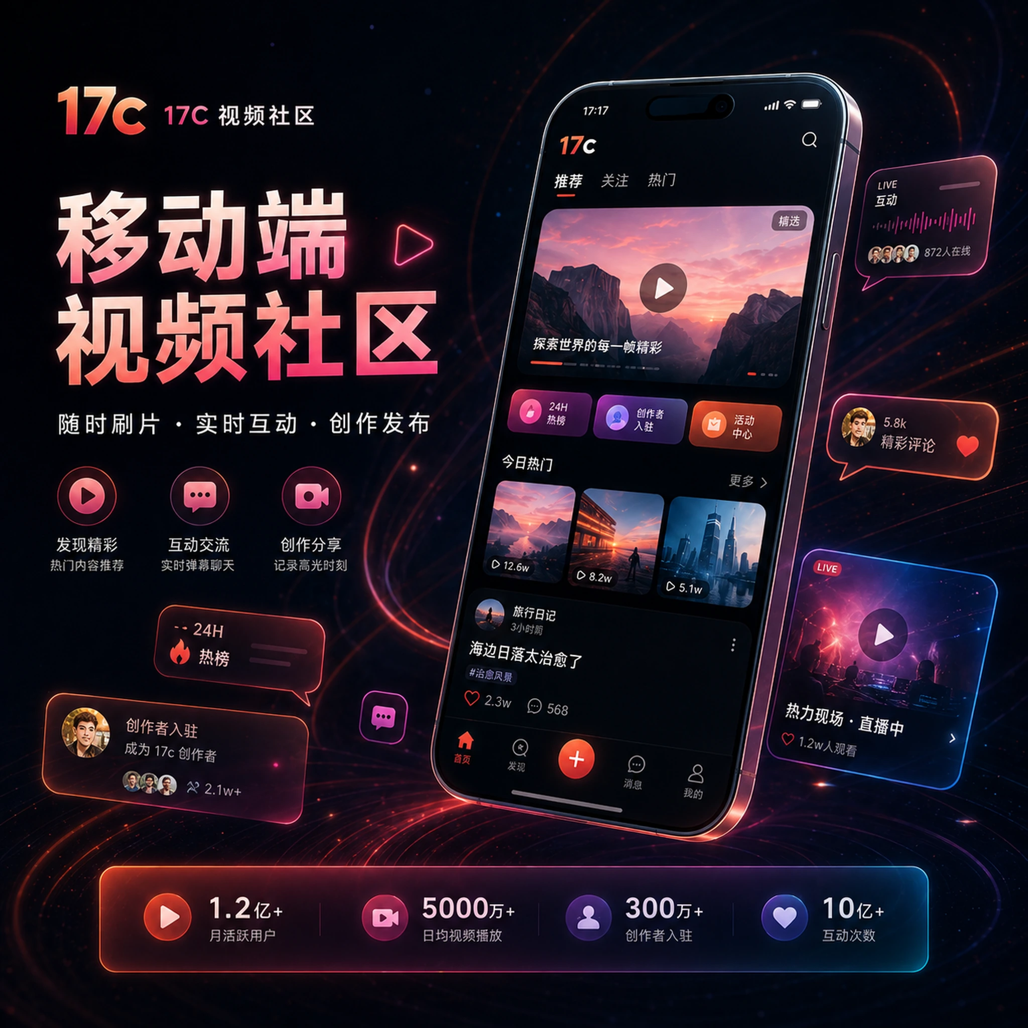 17c移动端内容浏览界面示意
